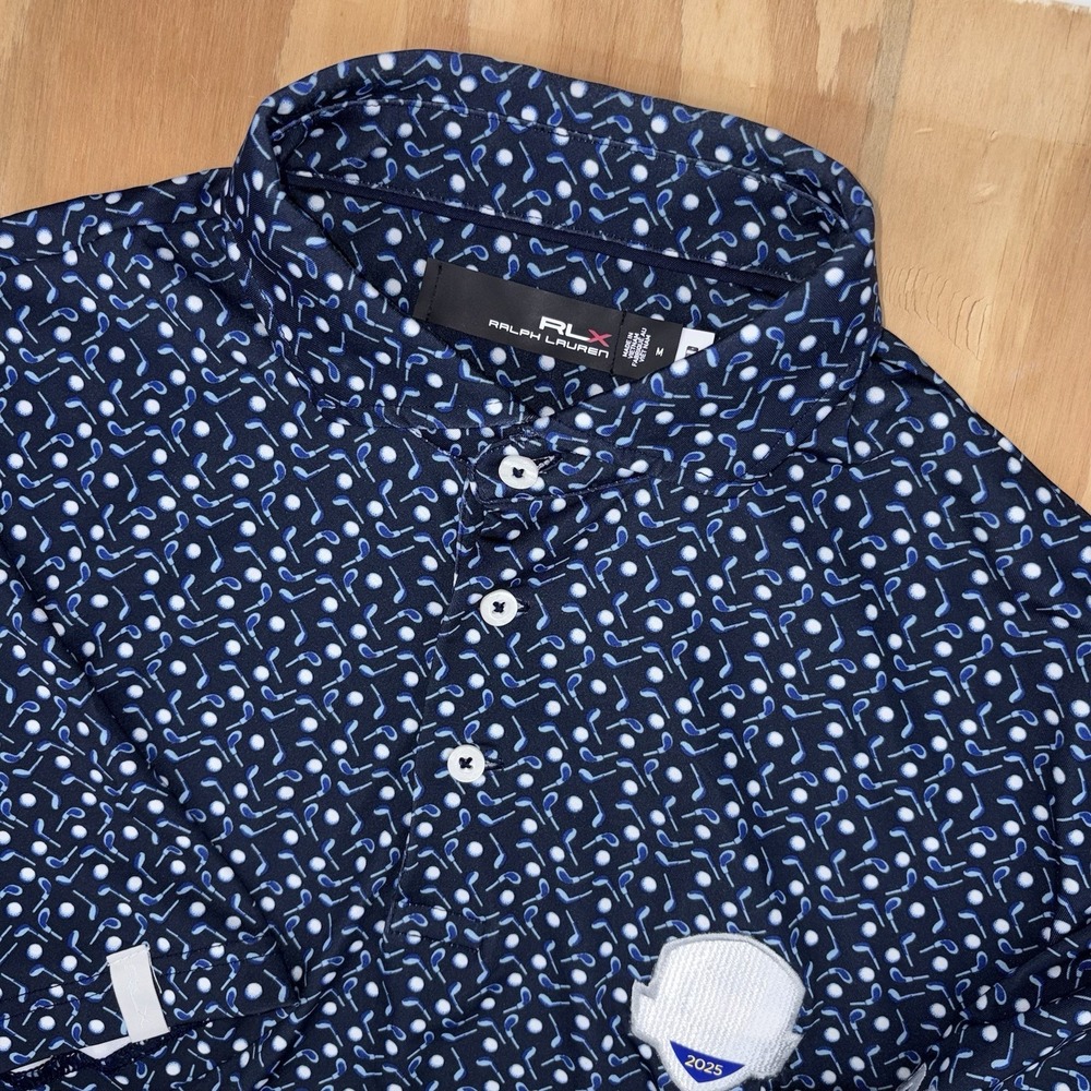 RLX Ralph Lauren Ryder‎ Cup 2025 Golf Polo Blue Ball All Over Print Medium AON